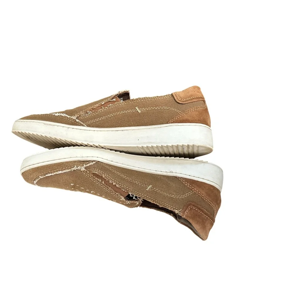 Roan by Bed‎ Stu Kayson Mens 11 Tan Brown Canvas Slip On Sneakers Loafers